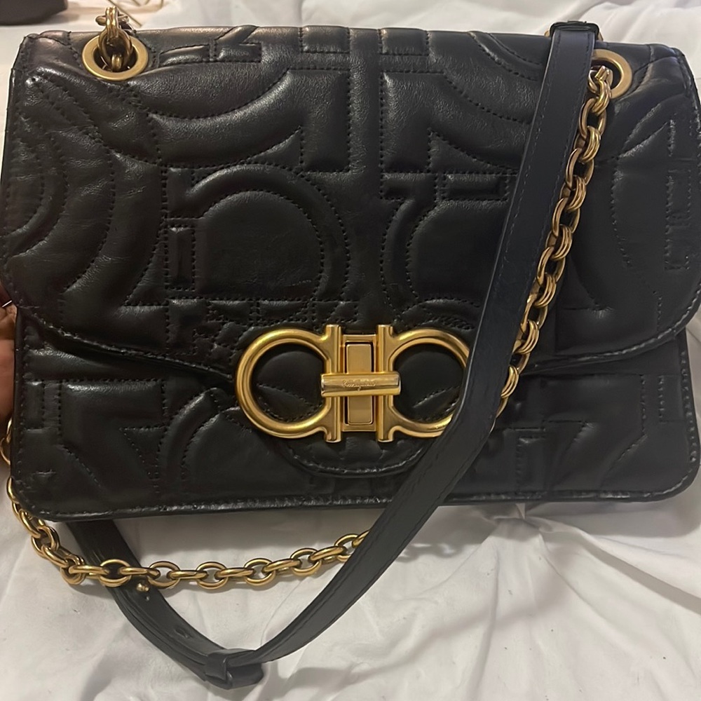 Salvotore ferragamo quilted shoulder bag